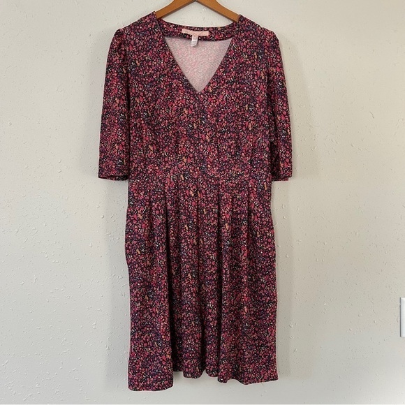 Hutch Pink Floral V-Neck Mini Dress 0X Valentine’s Day Spring - Picture 1 of 8
